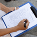 Writing using pen and clipboard